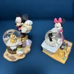 ミッキー ミニー スノードーム フィギュアセット