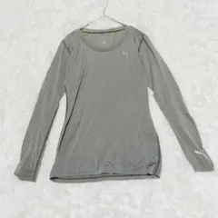 PUMA プーマ M レディース 長袖 シャツ スポーツ ジム ウェア カーキ