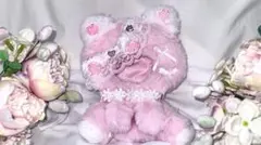 ぬい服 おすわり着ぐるみ ピンク くま 約12cmのサムネイル