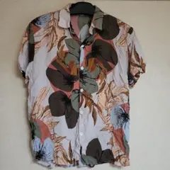 花柄 アロハ半袖シャツS