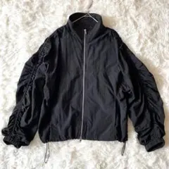 美品Lutique ギャザースリーブナイロンジャケットL　羽織　◆A201