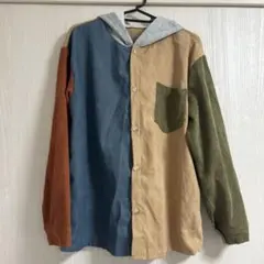 SHEIN キッズ コーデュロイ フード付きシャツ13-14Y(150〜160)