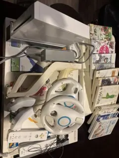 【中古品】任天堂 Wii WiiFitバランスボード ハンドル　ボウガンセット
