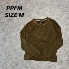 PPFM フェード ロングスリーブTシャツ ロゴ M ブラウン Y2Kのサムネイル