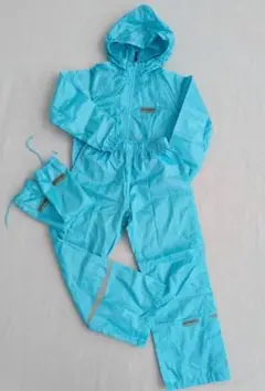 【未着用】 OUTDOOR　レインスーツ 上下 140 キッズ 収納袋付き 雨具