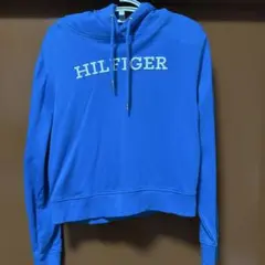 【超美品‼️】TOMMY HILFIGER ロゴ刺繍パーカー ブルーのサムネイル