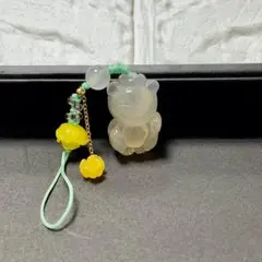 可愛い招き猫形ストラップ　携帯アクセサリー　パワーストーン 天然石