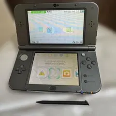 New 3DS LL グレー 本体 スタイラスペン付き　上画面IPS液晶