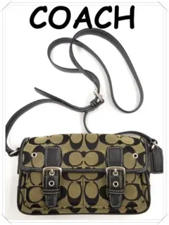 ✨COACH　コーチ　ショルダー シグネチャー ブラック　キャンバス／レザー