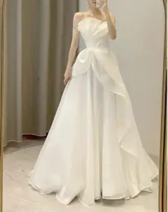 ウェディングドレス ロング ビスチェ 結婚式 二次会 前撮り XL LL 2L