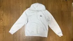 Stussy グレー フード付きパーカー M