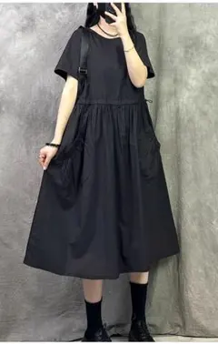 レトロ 無地 気質満点 ロングワンピース カジュアル おしゃれ度高め シンプル