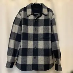 ウール混紡チェック柄シャツジャケット