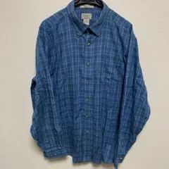 エルエルビーン チェック柄 長袖 ボタンダウンシャツ XL ブルー