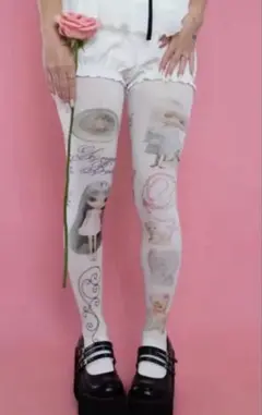 裏表プリント♡ dreamy doll tights タイツ 平成 原宿系のサムネイル
