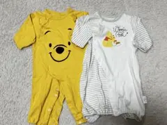 プーさん 2枚セット 50-70サイズ ロンパース