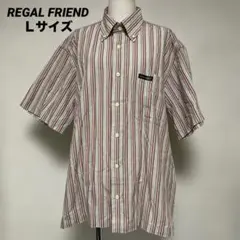 REGAL FRIEND ストライプ 半袖シャツ Ｌサイズのサムネイル