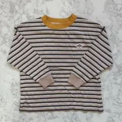 しまむら metallic board ボーダー長袖Tシャツ 110cm