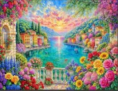 湖畔の風景 ダイヤモンドアートキット 30×40cm