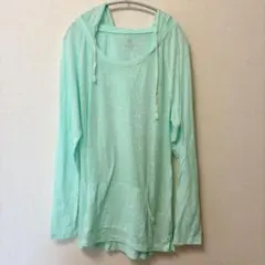 オールドネイビー 【XXL】無地 パーカー 長袖 ロングTシャツ 3L以上 緑のサムネイル