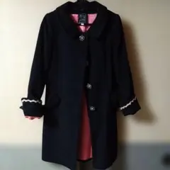 シンシアローリー　ウール混合 黒 ロングコート