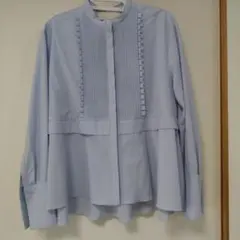 MARILYN MOON 長袖 プリーツシャツ ライトブルーのサムネイル