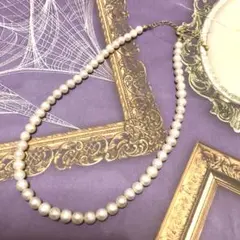 ネックレス／淡水パール／ほんのりピンク／6mm／ハンドメイド