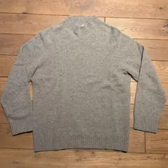 美品 Uniqlo U プレミアムラムモックネックセーター XL 杢グレー
