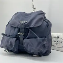 良品✨プラダ リュック バックパック 三角ロゴ 希少色 ブルー 保存袋つき