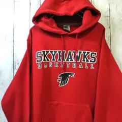 Russell Athletic スカイホークス カレッジパーカー 赤 S 古着