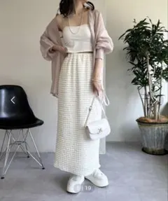 ◎新品【one after another】しぼしぼストレッチレーススカート