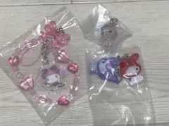 マイメロ　クリスタルめじるし　きらきらビーズチャーム　なかよしドロップチャーム
