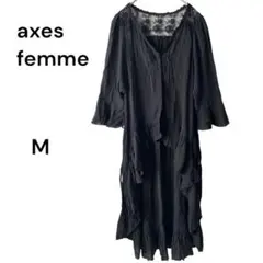 axes femme花柄レースカーディガンアシンメトリーフリル羽織りクラシカルMのサムネイル
