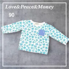 星柄カットソー　Love&Peace&Money 90 長袖ロンTのサムネイル