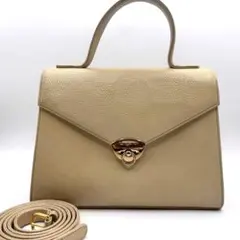 ウンガロ ハンドバッグ 2way ショルダーバッグ レザー ベージュ