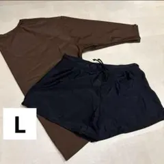 新品　オシャレボ　ラッシュガード　水着　体型カバー　L 2点セット
