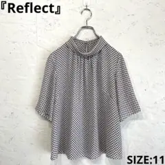 【Reflect】半袖ドットブラウス　総柄ロールネックデザインブラウス　11のサムネイル