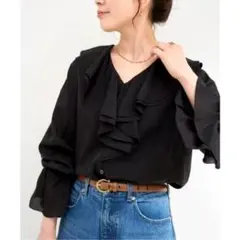 B.C STOCKウォッシャブル / R/NYラッフルフリルブラウス