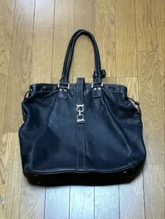 コムサメン黒レザー トートバッグのサムネイル
