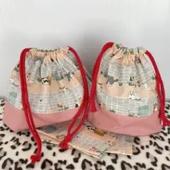 給食3点セット　ねこ　お弁当袋　コップ袋　ランチョンマット