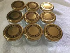 空き瓶 ガラス瓶 9個 保存容器 小物入れ ハンドメイド容器　金色のサムネイル
