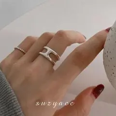 再入荷！大人気 S925 Hロゴ リング シンプル 華奢みえ 大人可愛いのサムネイル