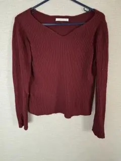 FOREVER 21 長袖 リブニット ボルドー