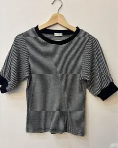 earth music&ecology ストライプ半袖ニット M