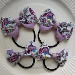 【208】ユニコーン柄ヘアゴム4個セット