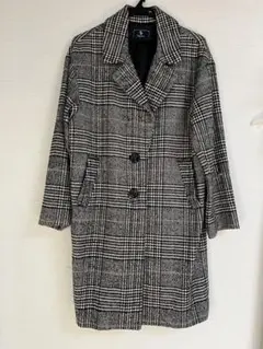 Rag Out チェスターコート ブラック・ホワイトチェック
