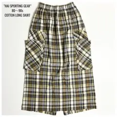 【美品】80s~HAI SPORTING GEAR/チェック柄ロングスカート/M