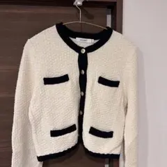 バイカラーニットカーディガン　moussy