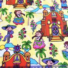 1676)メキシコシティ生地USAコットン