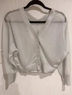 【美品】SNIDEL スナイデル　シルバー　グリッター　長袖カーディガン　春夏